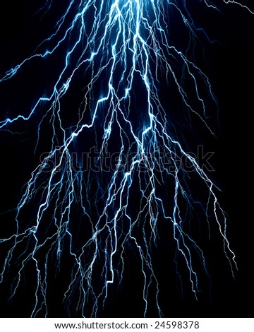 Lightning flash on a dark blue background