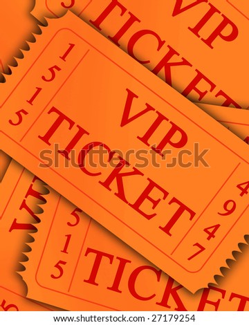 orange vip ticket collection with some shaded areas