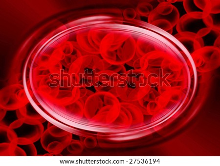 artery with red blood cells on a soft background