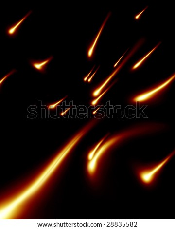 Meteor shower on a solid dark background