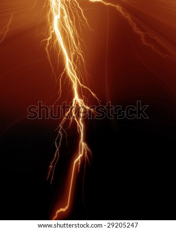 Intense lightning flash on a dark background