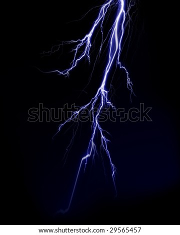 Lightning flash on a dark black background