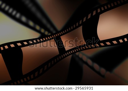 Negative film strip on a dark background