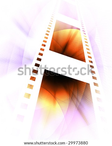 old film strip on a light background