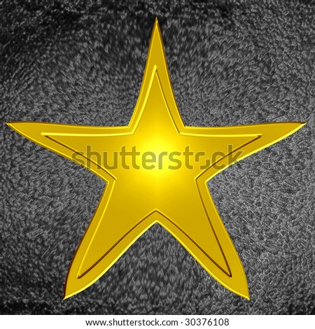 Star  Hollywood Walk Fame on Hollywood Walk Of Fame Star On An Asphalt Background Stock Photo