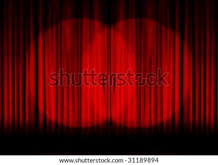 Movies Theatre on Movie Or Theater Curtain With Double Spotlight Stock Photo 31189894