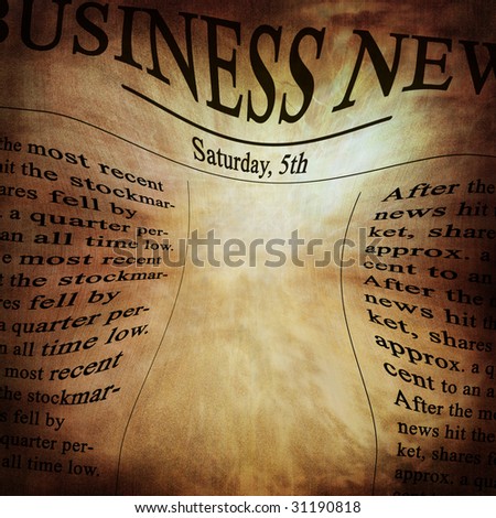 business news with empty space for text