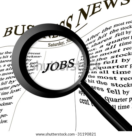 jobs in the news paper on a white background
