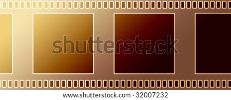 Blank negative film strip on a black background