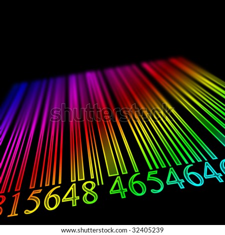 colorful bar code on a black background