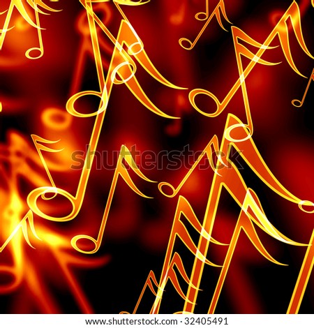 colorful music notes on a black background