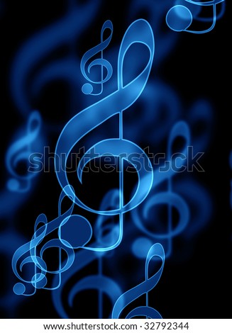 music notes. stock photo : blue music notes