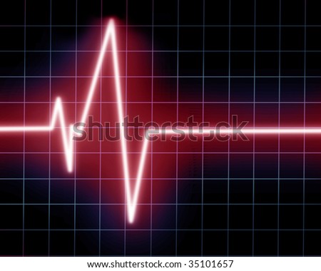 Heart beat on clinic monitor on a dark background