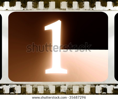 old film strip with countdown to the movie in it