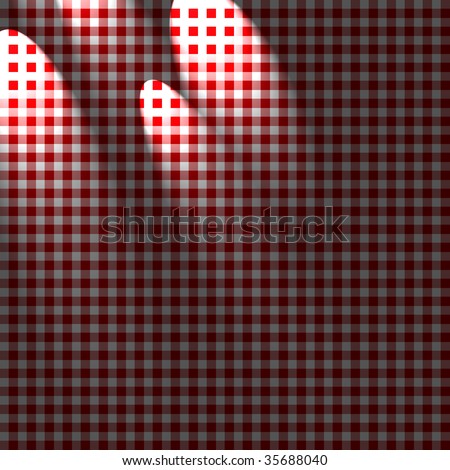 Red picnic fabric with straight lines in it