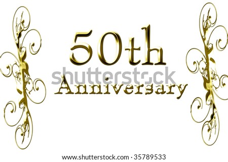 stock photo 50th anniversary on a solid white background