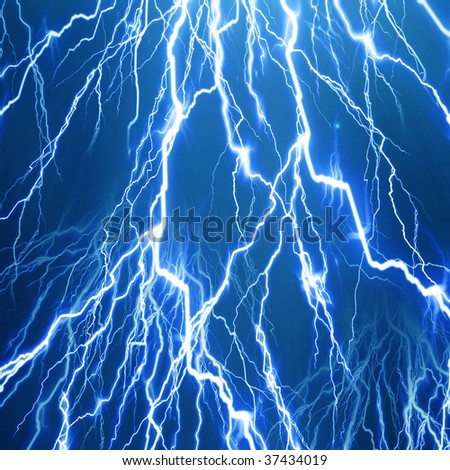 lightning flash on a bright blue background
