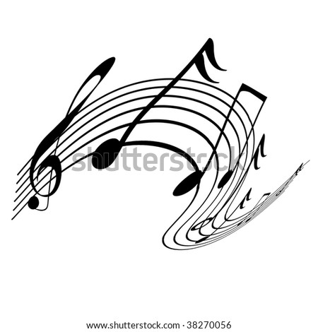 musical notes on a solid white background