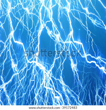 lightning flash on a bright blue background