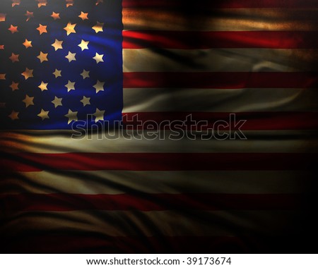 american flag waving. american flag waving. worn