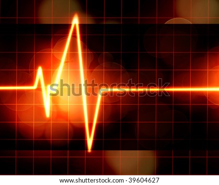 Heart monitor on a dark red background