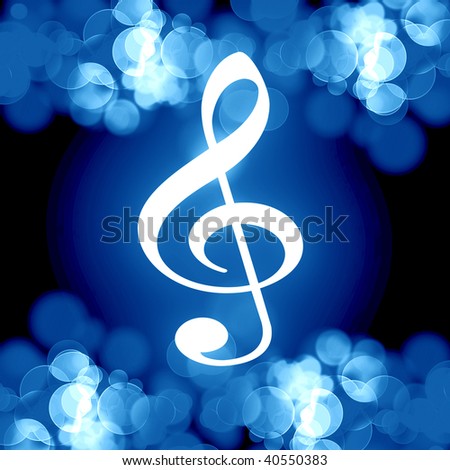 blue music note on a dark background