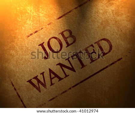 red stamp with job wanted written on it