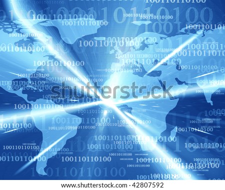 digital world on a soft blue background