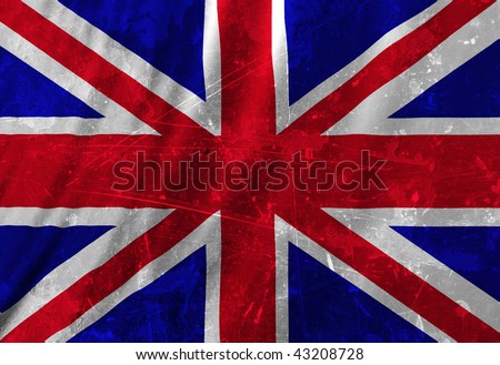 UK flag waving in the wind with some folds