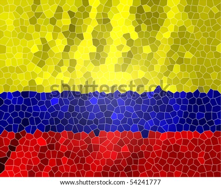 Colombian flag waving in the wind with some folds