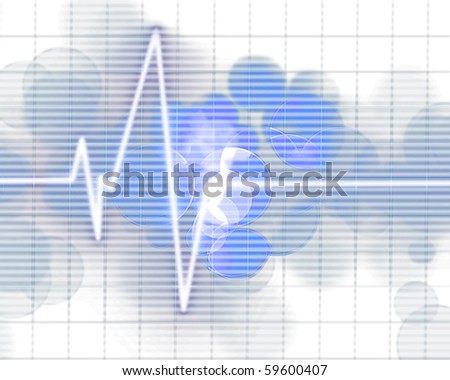 Heart beat on clinic monitor on a soft background