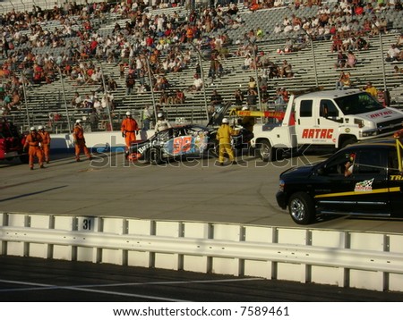 towing away the wrecked car at dover