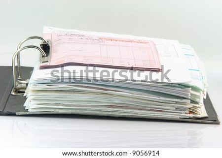 open archive business folder with bider full of documents