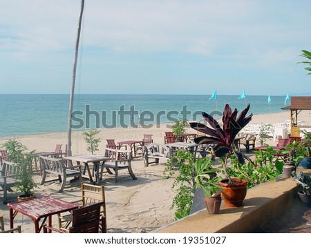 beach restaurant  in exotic island thailand asia