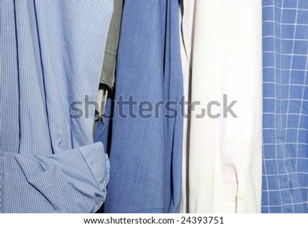 clothes texture various shirts in  wardrobe