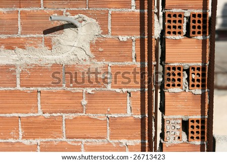 construction bricks cement and home electric infrastructure horizontal details