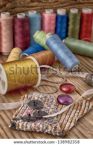 Instruments of repairman clothing   and   thread