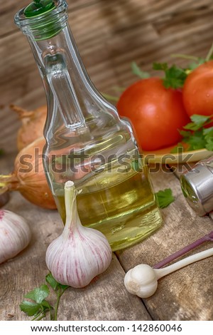 Bottle with vegetable oil