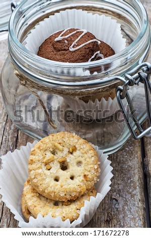 baked round homemade pastry biscuits