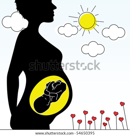 Pregnant Woman Stock Vector Illustration 54650395 : Shutterstock