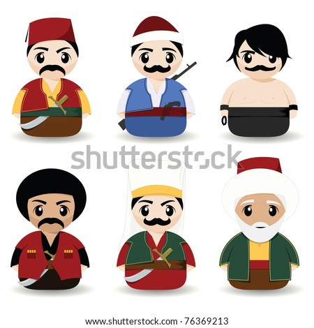 stock vector traditional turkish men