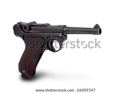 German Parabellum-Pistole (Pistol Parabellum). Official P.08. Name from the Latin: si vis pacem, para bellum, meaning if you want peace, prepare for war.