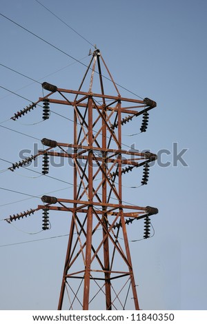 Rusted Electrical Transmission Lines Showing a Weakening of Infrastructure