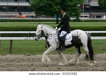 SARATOGA SPRINGS - MAY 23: Beth Hyman competes on ToyBoy in Adult Amateur Division at the Dressage May 23, 2009 in Saratoga Springs, NY.