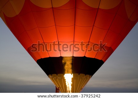 Early Morning Launch with bright flame from Balloon Burner