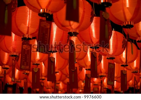 chinese paper lantern diagonal composition