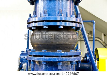 Water pumping station, industrial interior and pipes