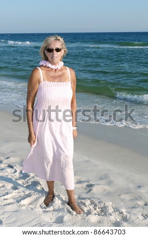 A lady at the beach on the Alabama Gulf Coast.