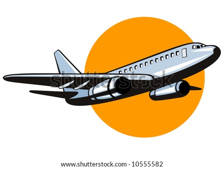 clip art jet plane. stock photo : Jumbo jet plane