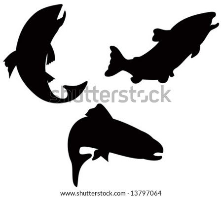 Free Vector Stocks on Trout Silhouette Stock Vector 13797064   Shutterstock